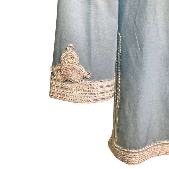 J.McLaughlin Tunic Top Womens Size 6 Blue V-Neck Embroidered Beach Coastal - Picture 10 of 10